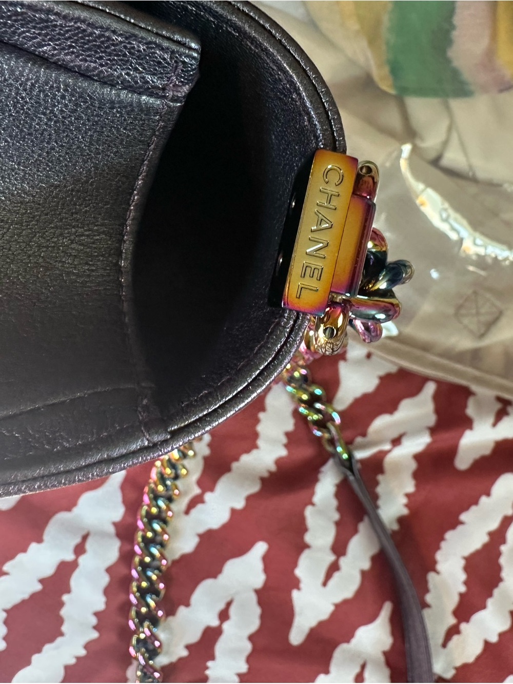 CHANEL Mermaid Purple Iridescent Boy Bag - Picture 5 of 11
